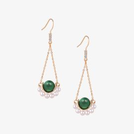 Jadeite Peral Dangle Earrings