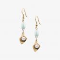 Morning Glory Drop Pearl Earrings