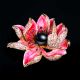 Red Lotus Tahitian Black Pearl Brooch