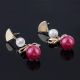  Gold Bow Pearl Earrings