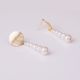 Yellow Button Pearl Drop Earrings