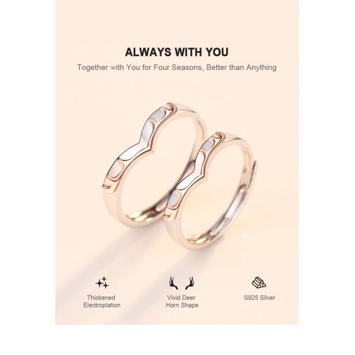 ALWAYS WITH YOU DEER HORN LOVER RINGS